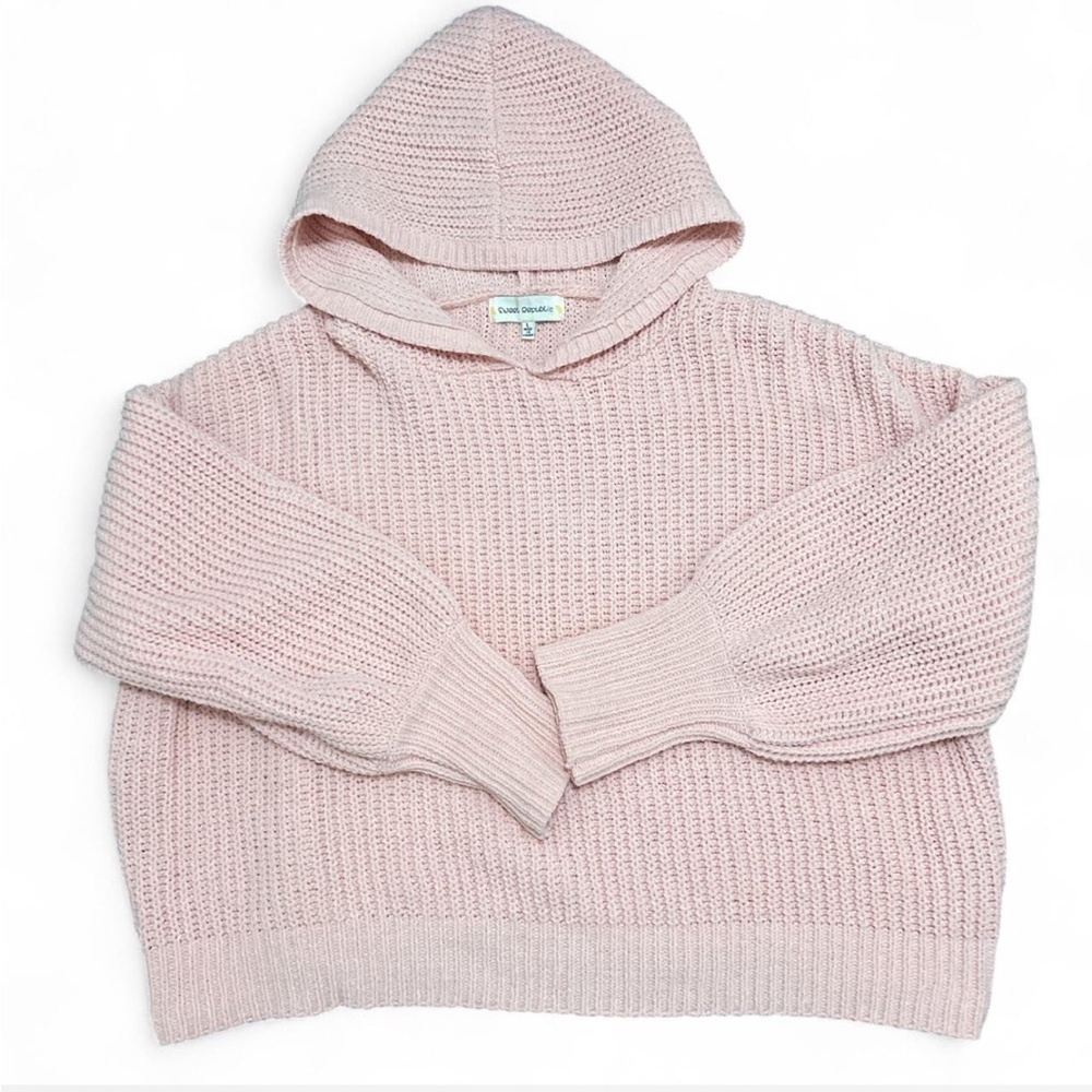 Pink Hooded Women Sweater